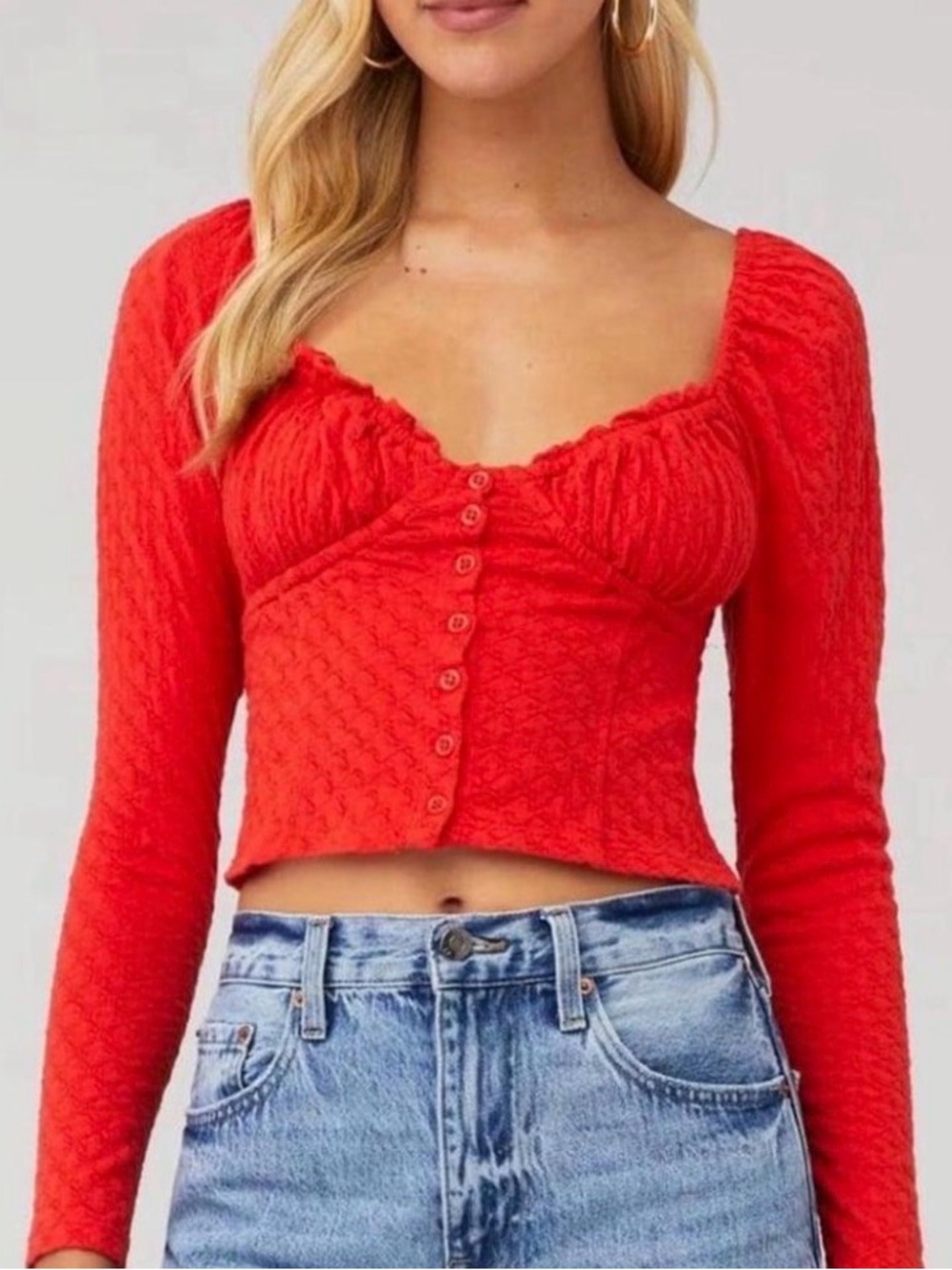 Free People Ladybug Long Sleeve Top Size M